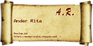 Ander Rita névjegykártya